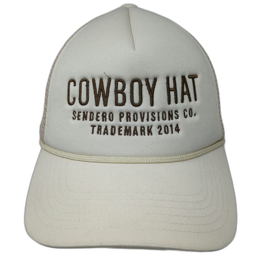 Sendero Provisions Co. Trucker Hat Beige One Size Rope Cowboy Mesh Snapback